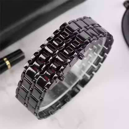European and American Unique Creative Lava Led Trendy Men's Stainless Steel Lover's Watch Bracelet Couple Retro Men's Watch