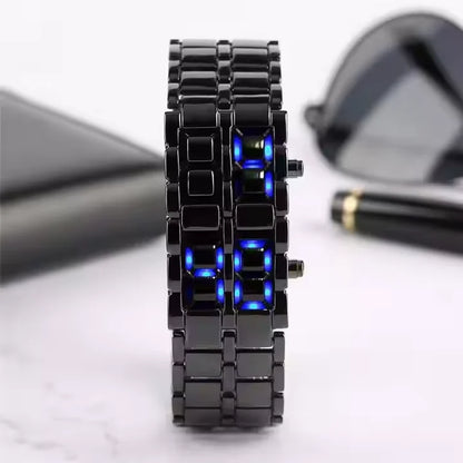 European and American Unique Creative Lava Led Trendy Men's Stainless Steel Lover's Watch Bracelet Couple Retro Men's Watch