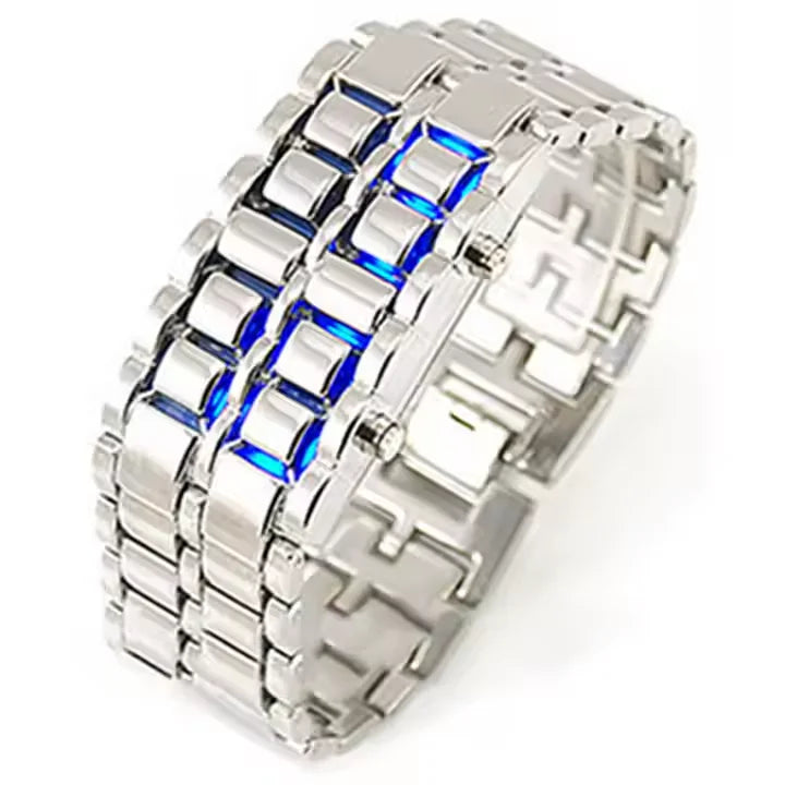 European and American Unique Creative Lava Led Trendy Men's Stainless Steel Lover's Watch Bracelet Couple Retro Men's Watch